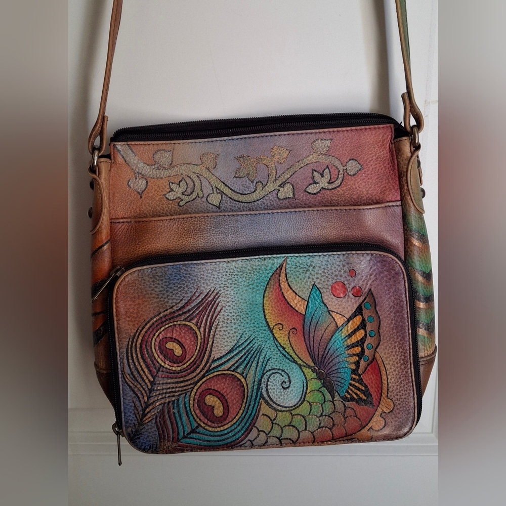Anushka‎ Feather Butterfly Leather Womens Crossbody Bohemian Streetwear Art